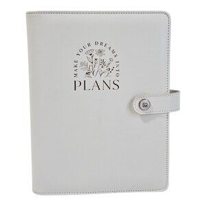 Agenda 52 The Paper Studio Binder 6 Ring Card Holders White DREAMS INTO PLANS